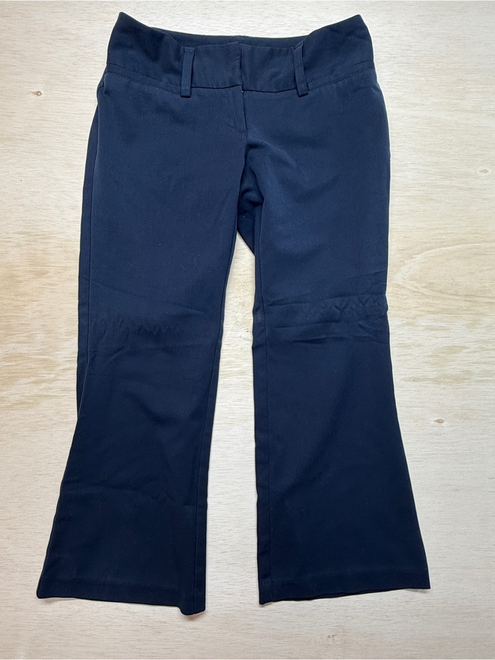 Maurices Dress Pants Womens 5/6 XS Short Navy Bootcut Mid Rise Stretch Career
